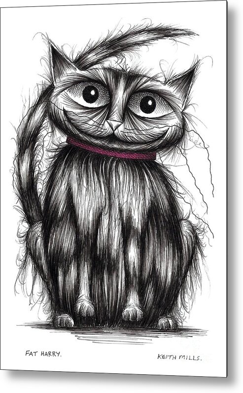 Fat Harry Metal Print featuring the drawing Fat Harry by Keith Mills