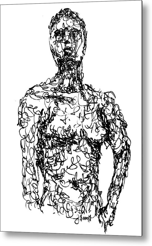 Figure Metal Print featuring the drawing Figure by Sam Sidders