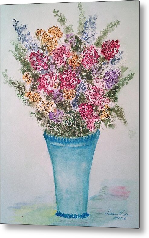 Floral Metal Print featuring the painting Floral Inked by Susan Nielsen