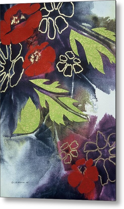 Contemporary Art Metal Print featuring the painting Flower Collage by Louise Adams
