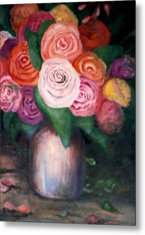 Flowers Metal Print featuring the painting Flower Spirals by Jordana Sands