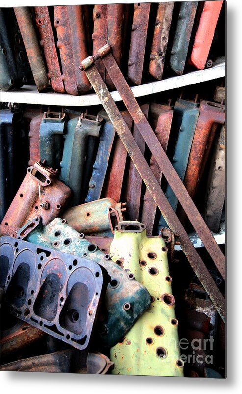 Ford Metal Print featuring the photograph Ford Salvage Yard by Jennifer Camp