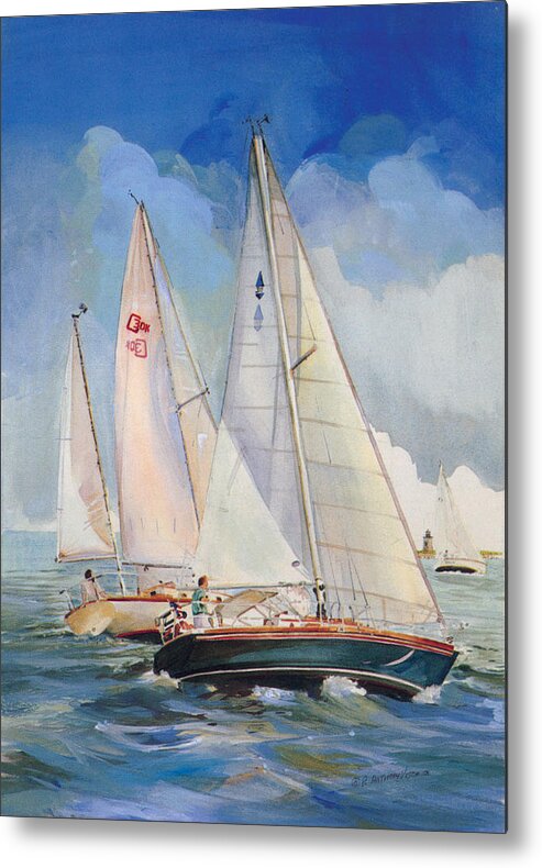 Sailing Metal Print featuring the painting Friendly Competition by P Anthony Visco