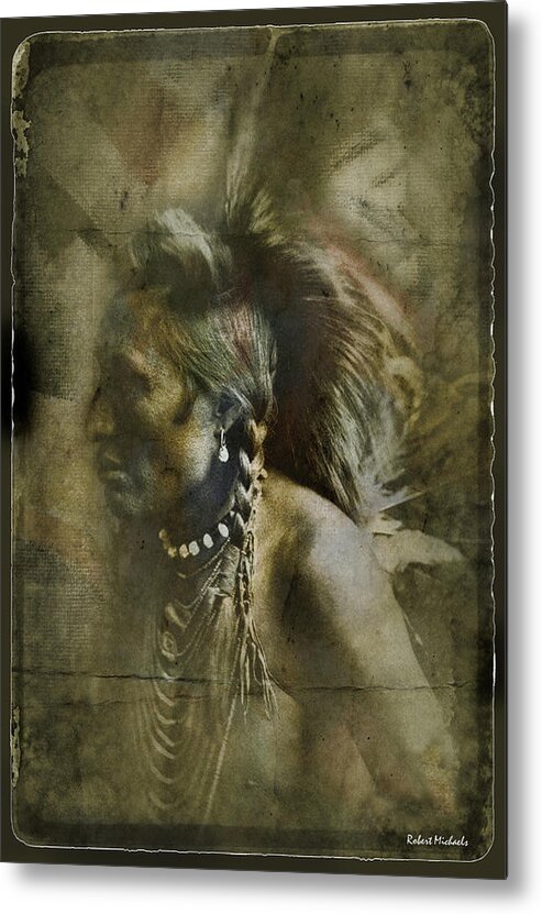 Native American Metal Print featuring the photograph Gambler-Piegan by Robert Michaels