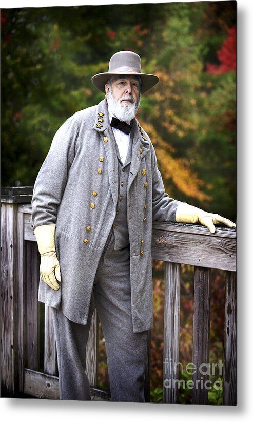 Civil War Reinactor Who Looks Like General Robert E. Lee Metal Print featuring the photograph General Lee by Jim Calarese