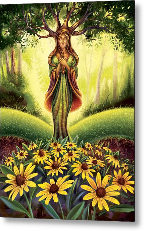 Black Eyed Susan Metal Print featuring the painting Get Grounded - Black Eyed Susan by Anne Wertheim