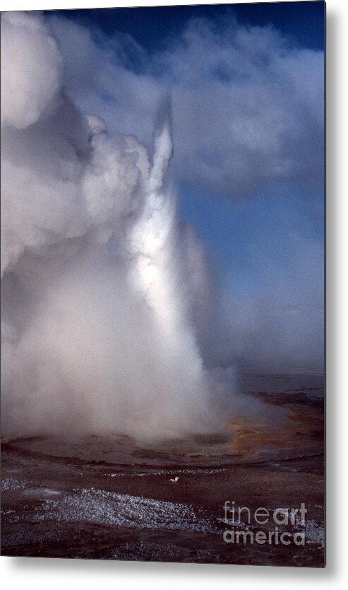 Geyser Metal Print featuring the photograph Geyser in winter by Edward R Wisell
