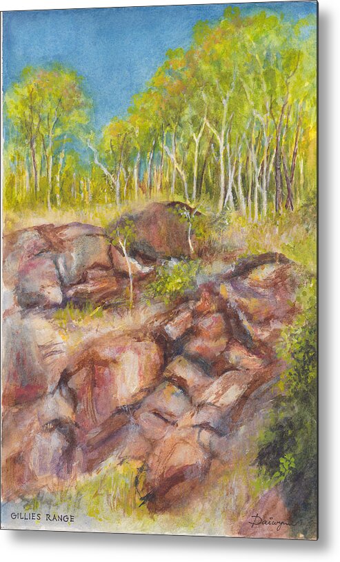 Rocks Metal Print featuring the painting Gillies Range Rocks in Far North Queensland by Dai Wynn