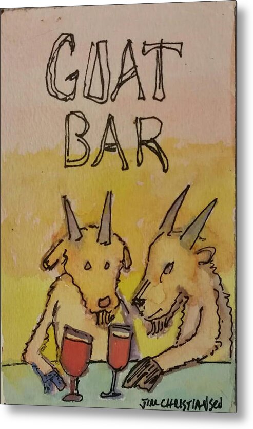 Goat Bar Metal Print featuring the painting Goat Bar by James Christiansen
