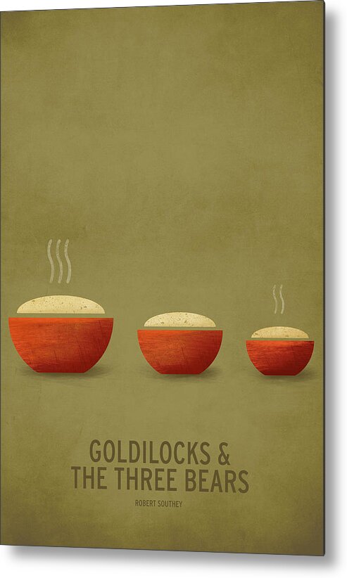 Stories Digital Art Metal Print featuring the digital art Goldilocks and the Three Bears by Christian Jackson