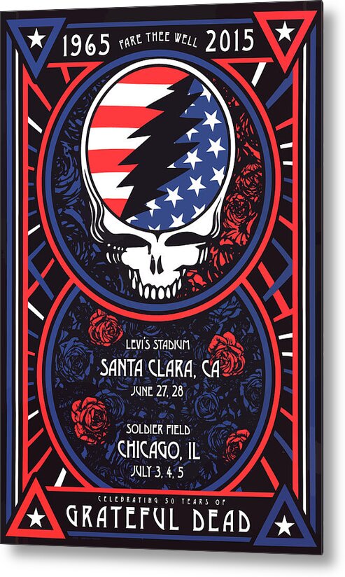Grateful Dead Metal Print featuring the digital art Grateful Dead Santa Clara CA by The Saint