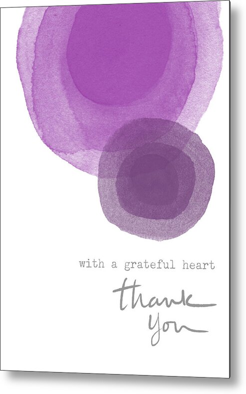 Gratitude Metal Print featuring the mixed media Grateful Heart Thank You- Art by Linda Woods by Linda Woods