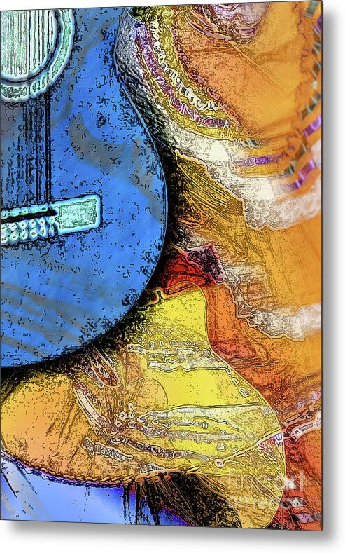 Guitar Metal Print featuring the painting Guitar Music by Allison Ashton