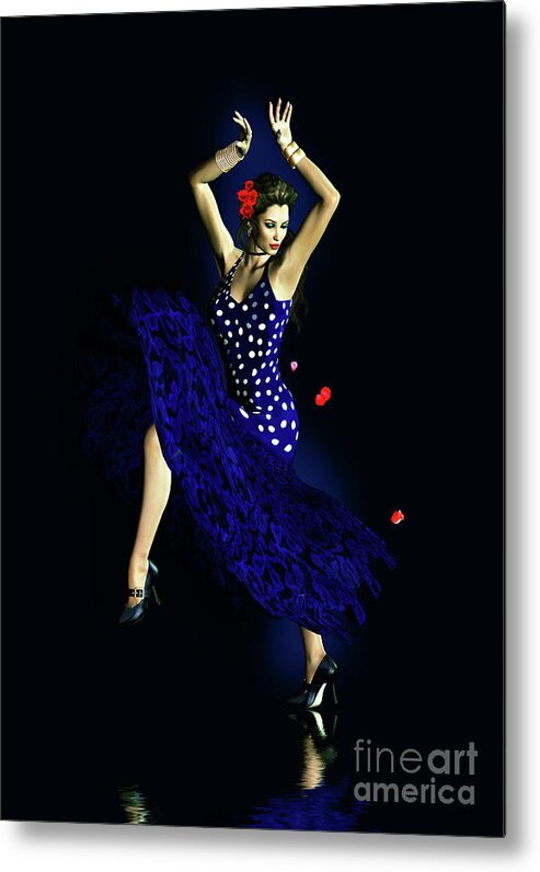 Gypsy Blue Metal Print featuring the digital art Gypsy Blue by Shanina Conway