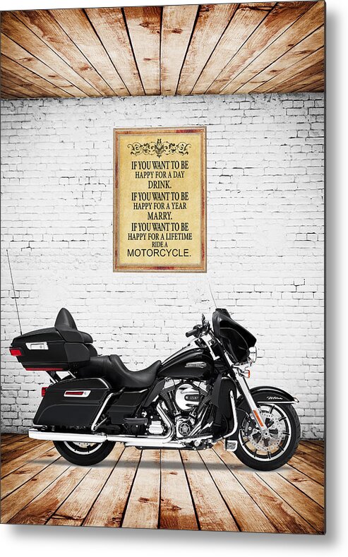 Harley Davidson Metal Print featuring the photograph Happy For A Day by Mark Rogan