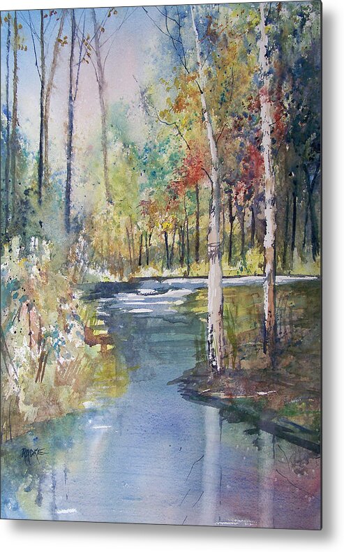 Ryan Radke Metal Print featuring the painting Hartman Creek Birches by Ryan Radke