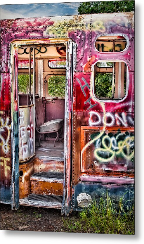 Graffiti Metal Print featuring the photograph Haunted Graffiti Art Bus by Susan Candelario