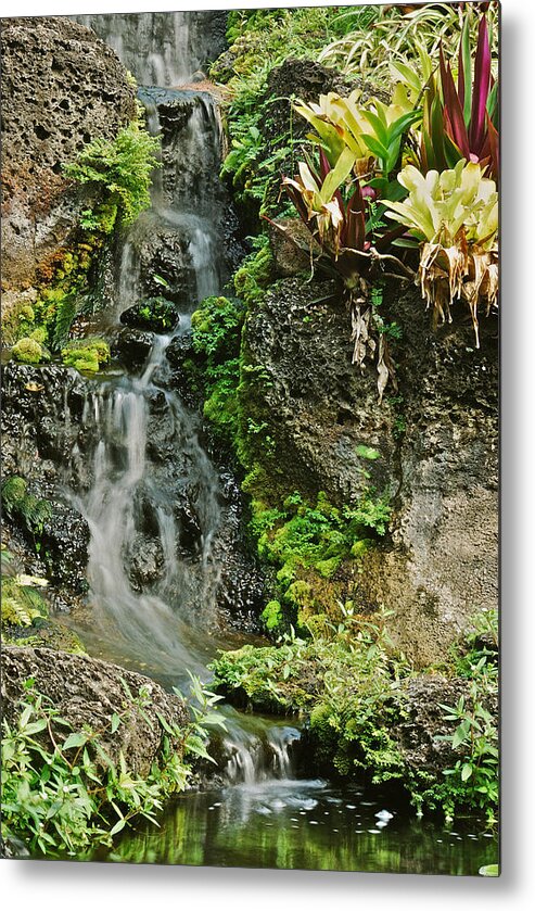 Waterfall Metal Print featuring the photograph Hawaiian Waterfall by Michael Peychich