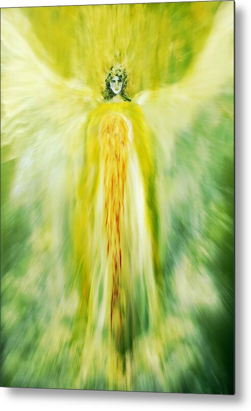 Archangels. Angels Metal Print featuring the painting Healing With Golden Light by Alma Yamazaki