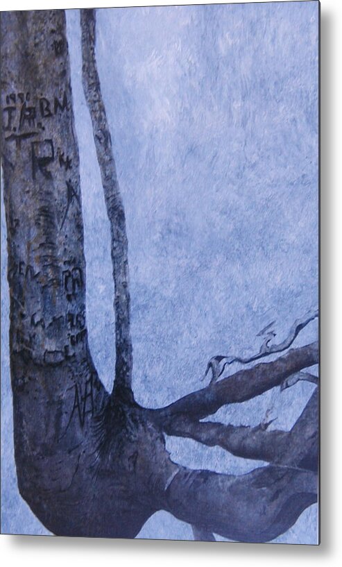 Tree Trunk Metal Print featuring the painting Hedden Park II by Leah Tomaino