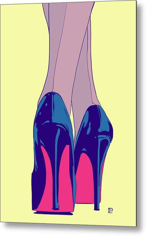 Heels. Sexy Metal Print featuring the drawing Heels by Giuseppe Cristiano