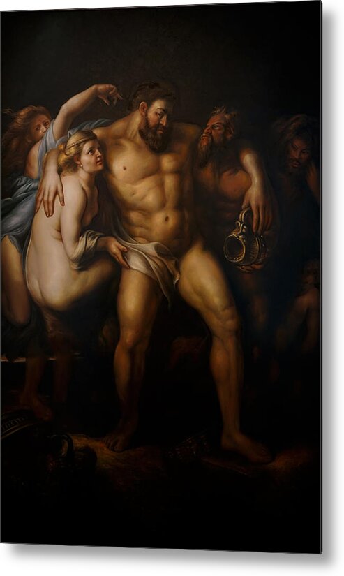 Oil Metal Print featuring the painting Hercules after Peter Paul Rubens by Giorgio Tuscani