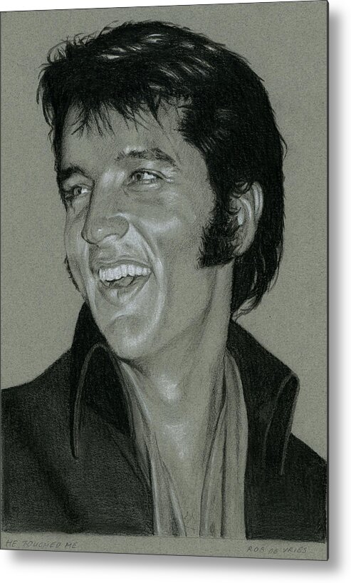 Elvis Metal Print featuring the drawing Het touched me by Rob De Vries