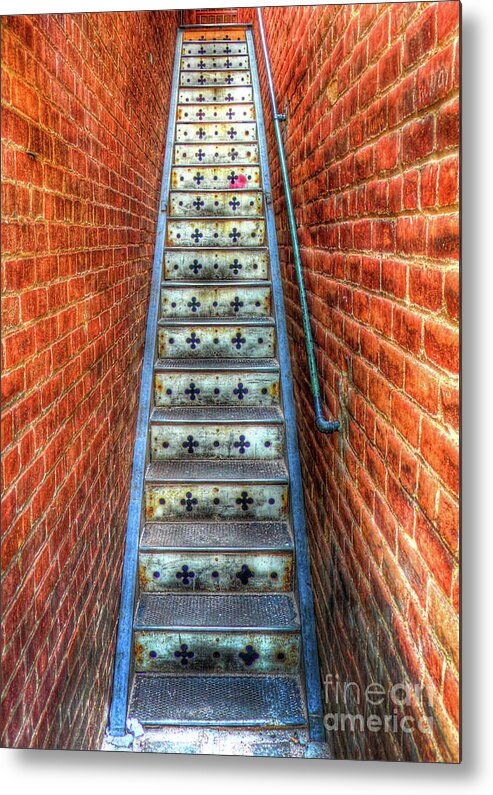 Architecture Metal Print featuring the photograph Hidden Stairway in Old Bisbee Arizona by Charlene Mitchell