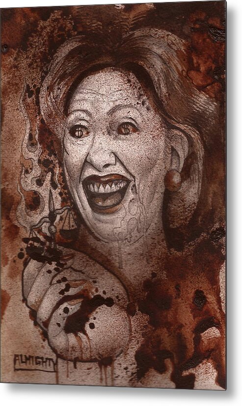 Ryan Almighty Metal Print featuring the painting Hillary Clinton by Ryan Almighty