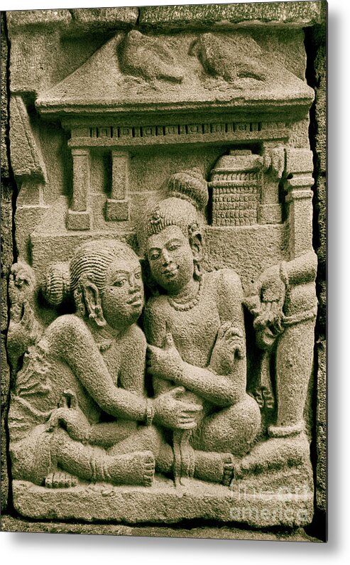 Prambanan Metal Print featuring the photograph Hindu temple sculpture - Prambanan I by Sharon Hudson