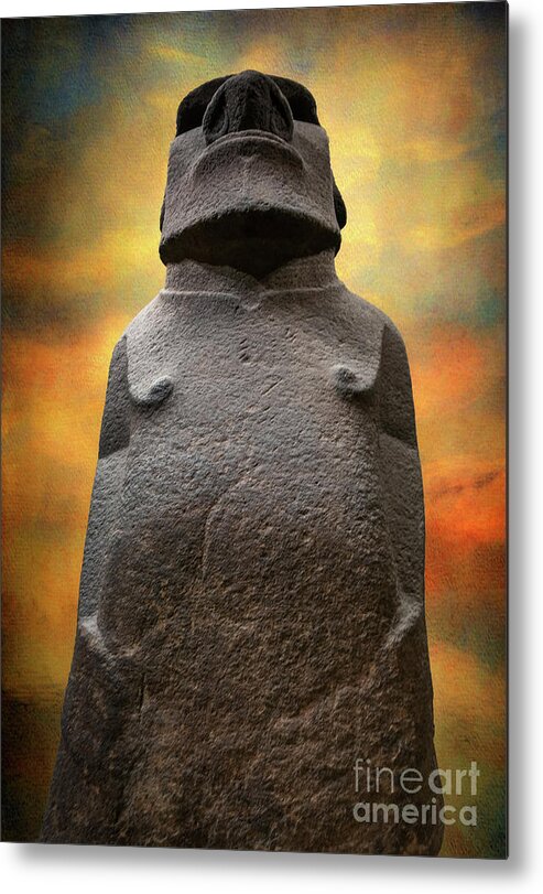 Easter Island Moai Metal Print featuring the photograph Hoa Hakananaia by Adrian Evans