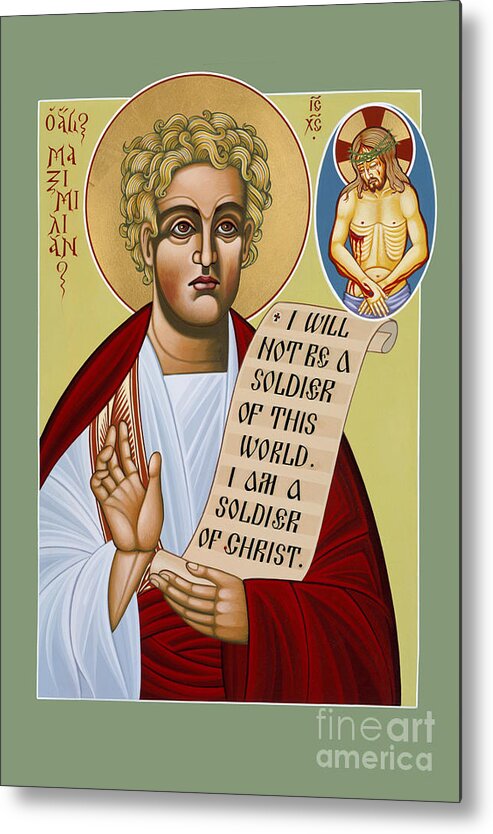 Holy Great Martyr St Maximilian Metal Print featuring the painting Holy Great Martyr St Maximilian 113 by William Hart McNichols