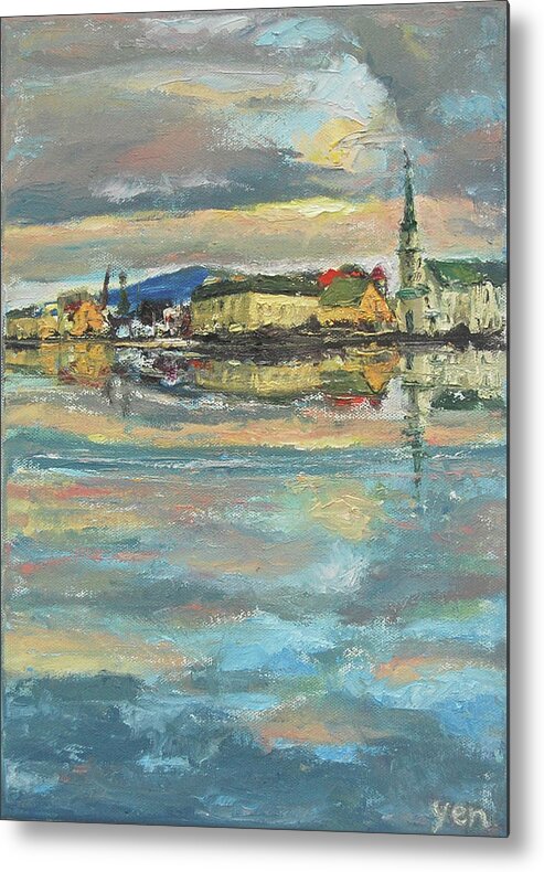 Oil Metal Print featuring the painting Icelandic 9 - Serene by Yen