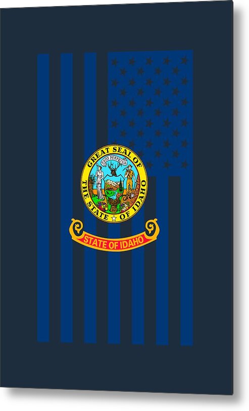 Idaho Metal Print featuring the digital art Idaho State Flag Graphic USA Styling by Garaga Designs