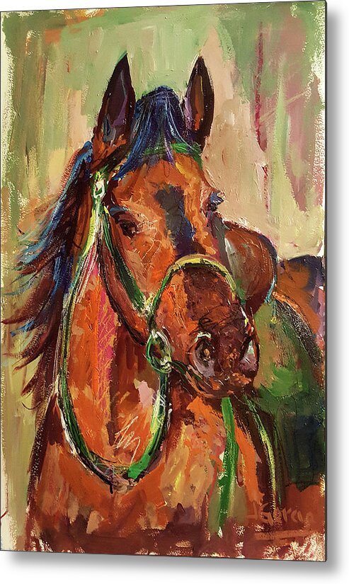 Horse Metal Print featuring the painting Impressionist Horse by Janet Garcia