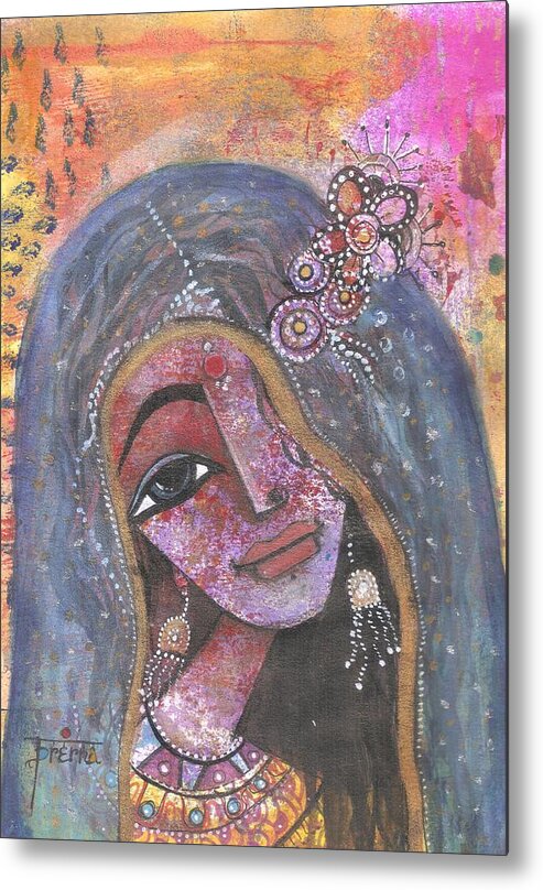 Indian Rajasthani Woman with colorful background Metal Print by Prerna  Poojara - Fine Art America