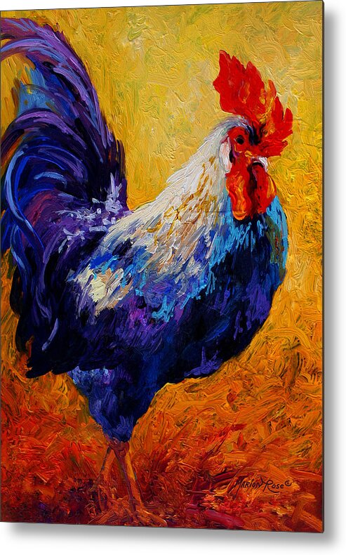 Rooster Metal Print featuring the painting Indy - Rooster by Marion Rose
