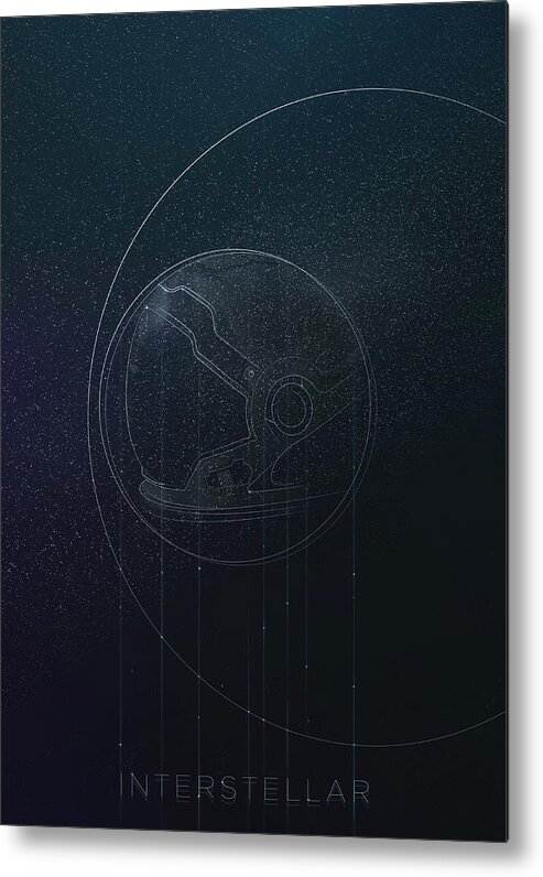 Insterstellar Poster Metal Print featuring the digital art Interstellar movie poster by IamLoudness Studio