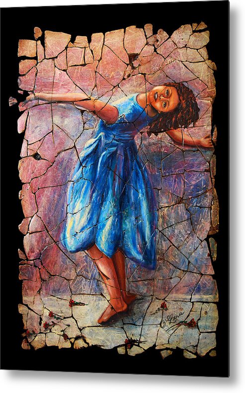 Isadora Duncan Metal Print featuring the painting Isadora Duncan - 1 by Lena Owens - OLena Art Vibrant Palette Knife and Graphic Design