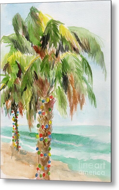 Palm Trees Metal Print featuring the painting Island Lights by Bev Veals