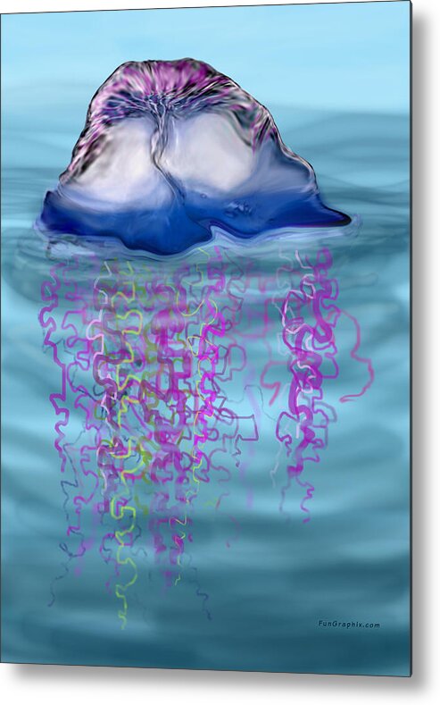 Jellyfish Metal Print featuring the greeting card Jellyfish by Kevin Middleton