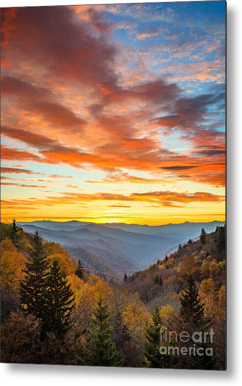 Oconaluftee Overlook Metal Print featuring the photograph Just Before Sunrise by Anthony Heflin
