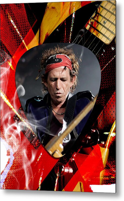 Keith Richards Metal Print featuring the mixed media Keith Richards The Rolling Stones Art by Marvin Blaine