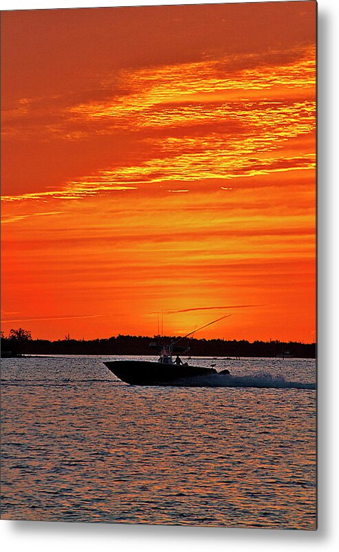 Orange Metal Print featuring the photograph Key West Sunrise 30 by Bob Slitzan
