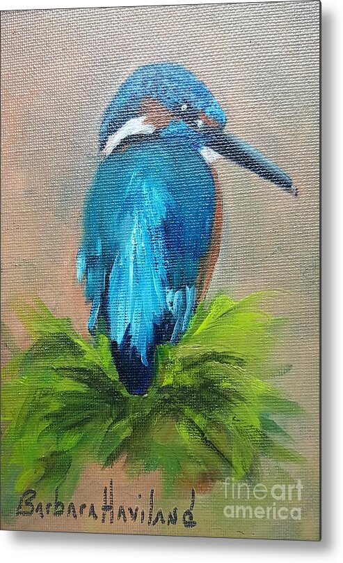 Bird Metal Print featuring the painting Kingfisher Bird by Barbara Haviland