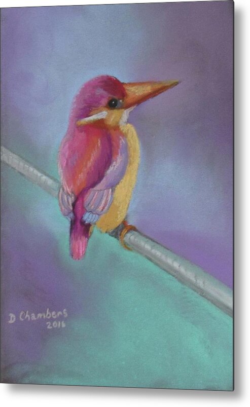 Exotic Birds Metal Print featuring the painting Kingfisher by Donna Chambers
