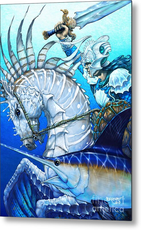 Knight Metal Print featuring the digital art Knight of Swords by Stanley Morrison