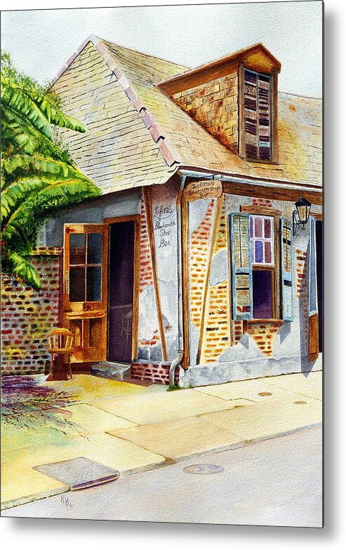 Lafittes Metal Print featuring the painting Lafittes of New Orleans by Karen Fleschler