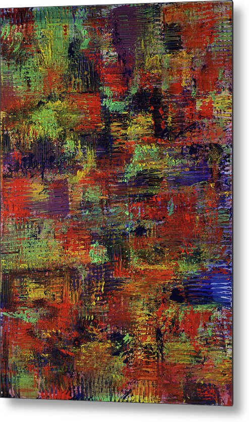 Abstract Metal Print featuring the painting Layers of Life by Angela Bushman