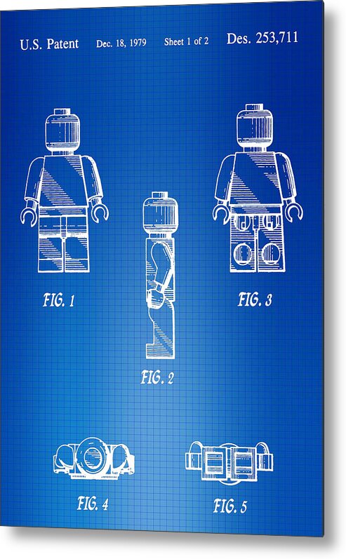 mælk ris Ja Lego Man Blueprint Patent Metal Print by Brooke Roby - Fine Art America